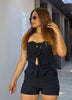 Set strapless lazos frontales