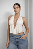 Top halter satinado fluido