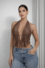 Top halter satinado fluido