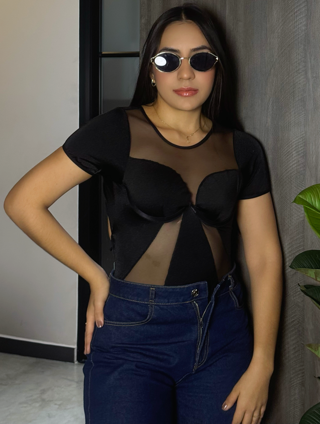 Body bustier malla geométrica