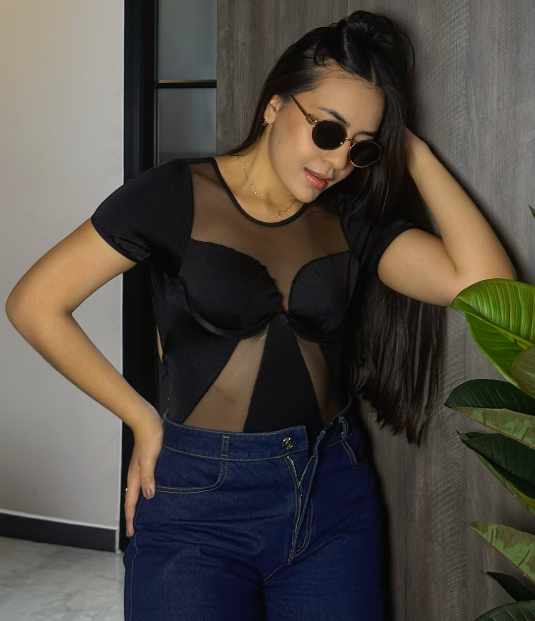 Body bustier malla geométrica